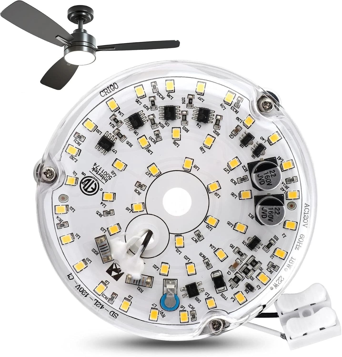 4 Inch Ceiling Fan LED Light Replacement 6000K, 18W LED Retrofit Kit