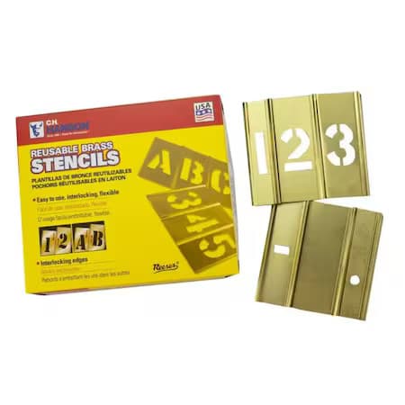 C.H. Hanson 10014 Stencil Kit, Number Set, Numbers, 4 In Character Height,