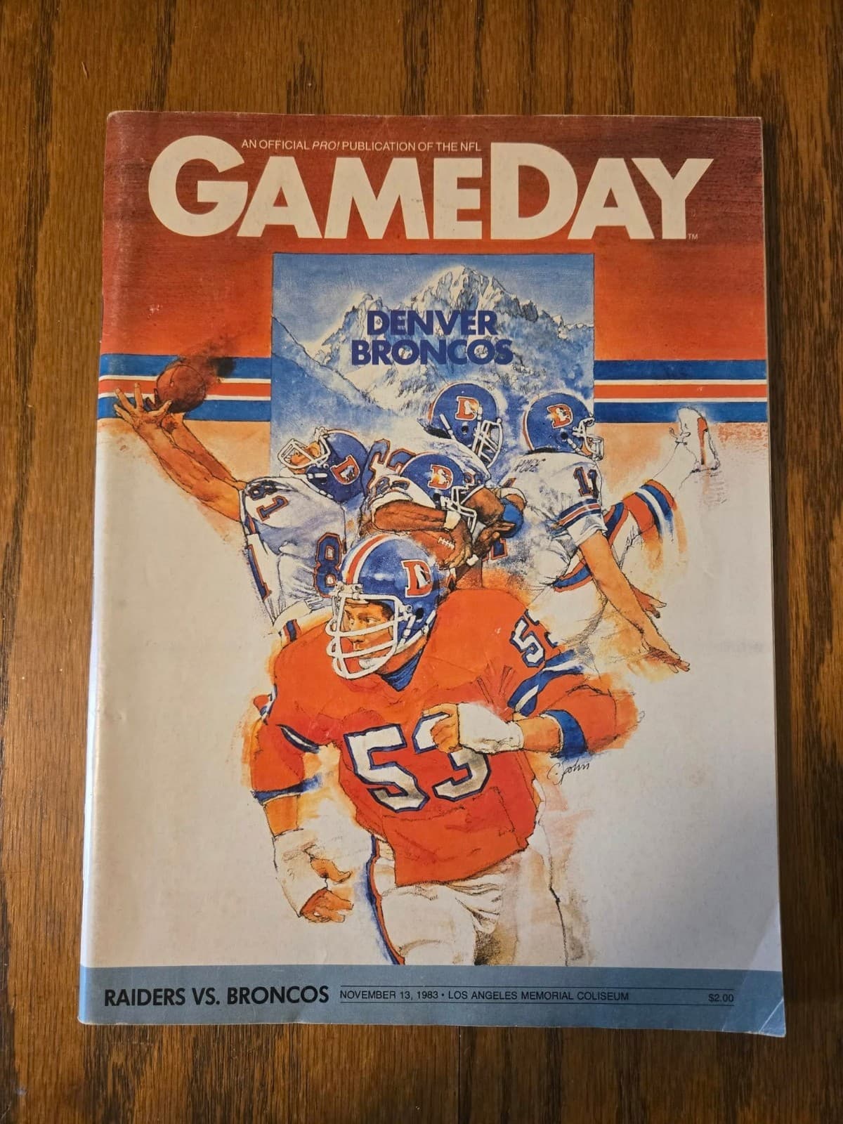 1983 Denver Broncos vs Oakland Raiders Gameday Program NFL🏈LA Memorial Coliseum 2