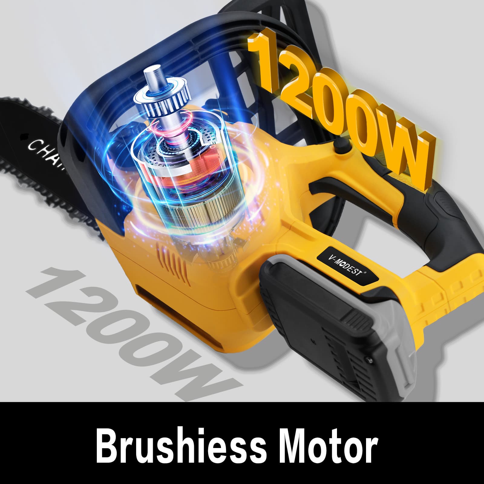 12 in Cordless Compact Chainsaw For DEWALT 20V MAX Battery Brushless w/2 chains 3