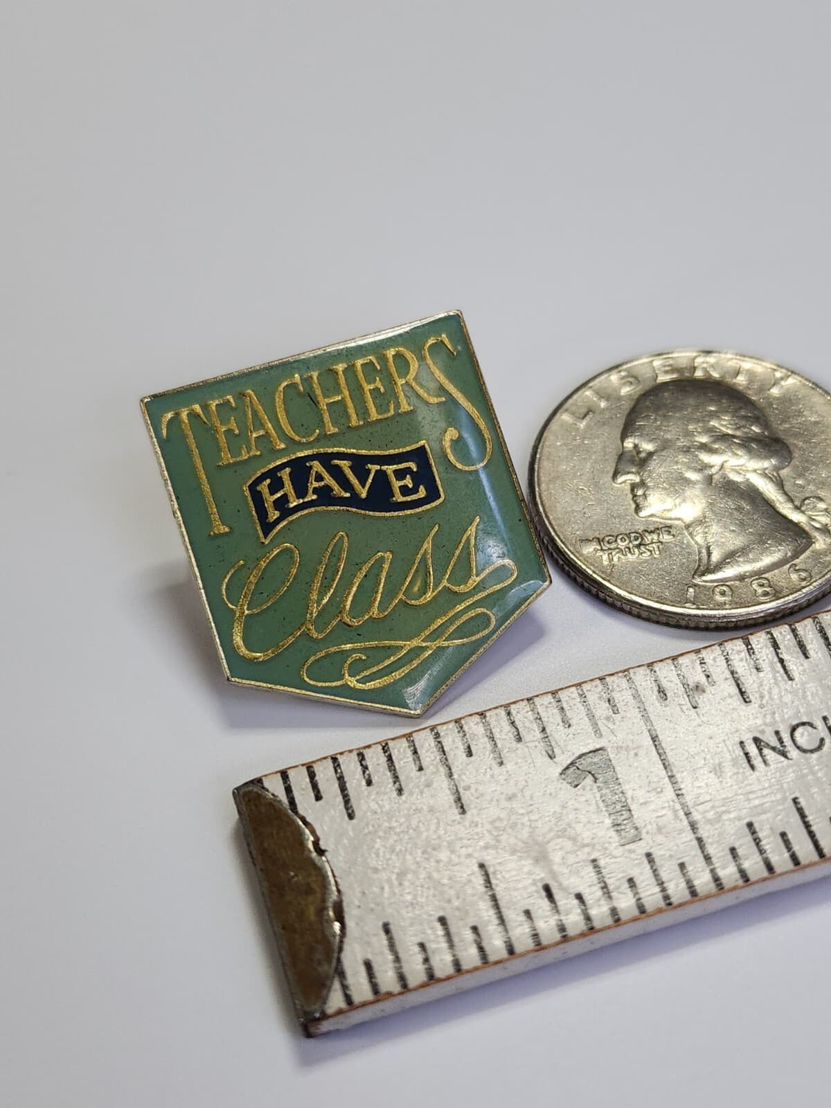 Teachers Have Class Lapel Pin Green & Gold Colors 4