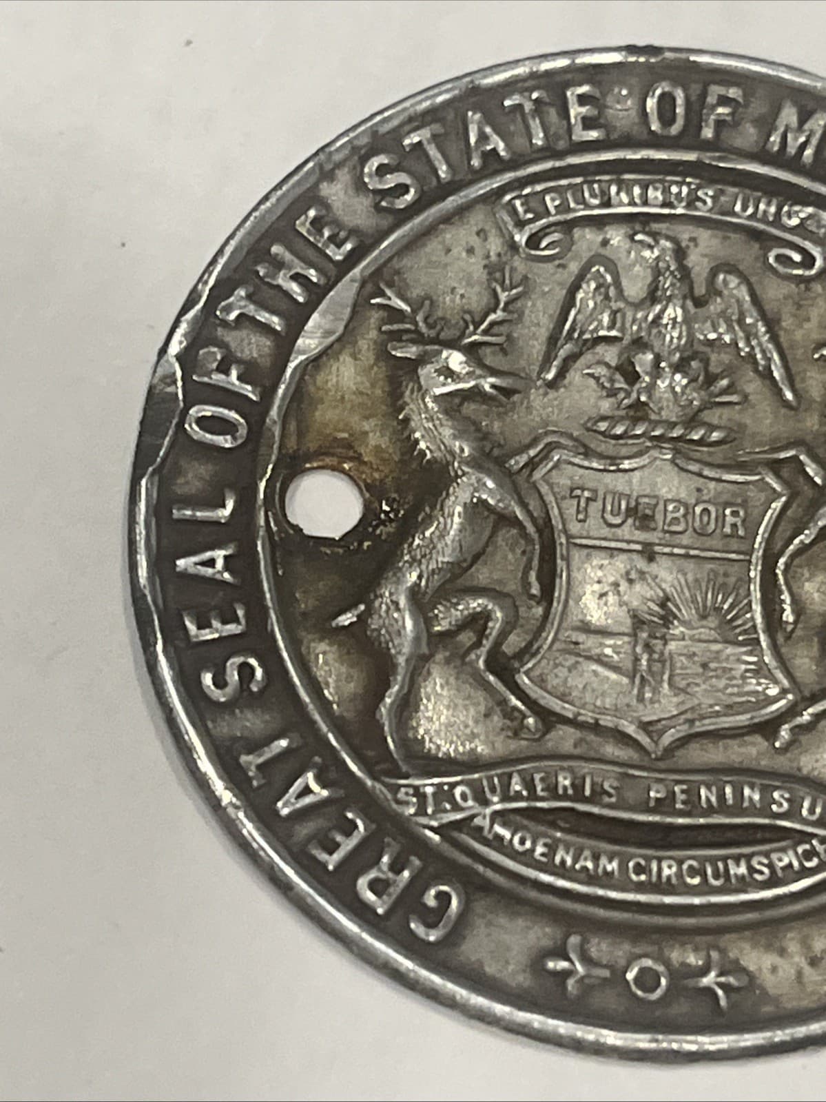 Rare Michigan License Plate Seal Tag Vintage Auto (905) 5