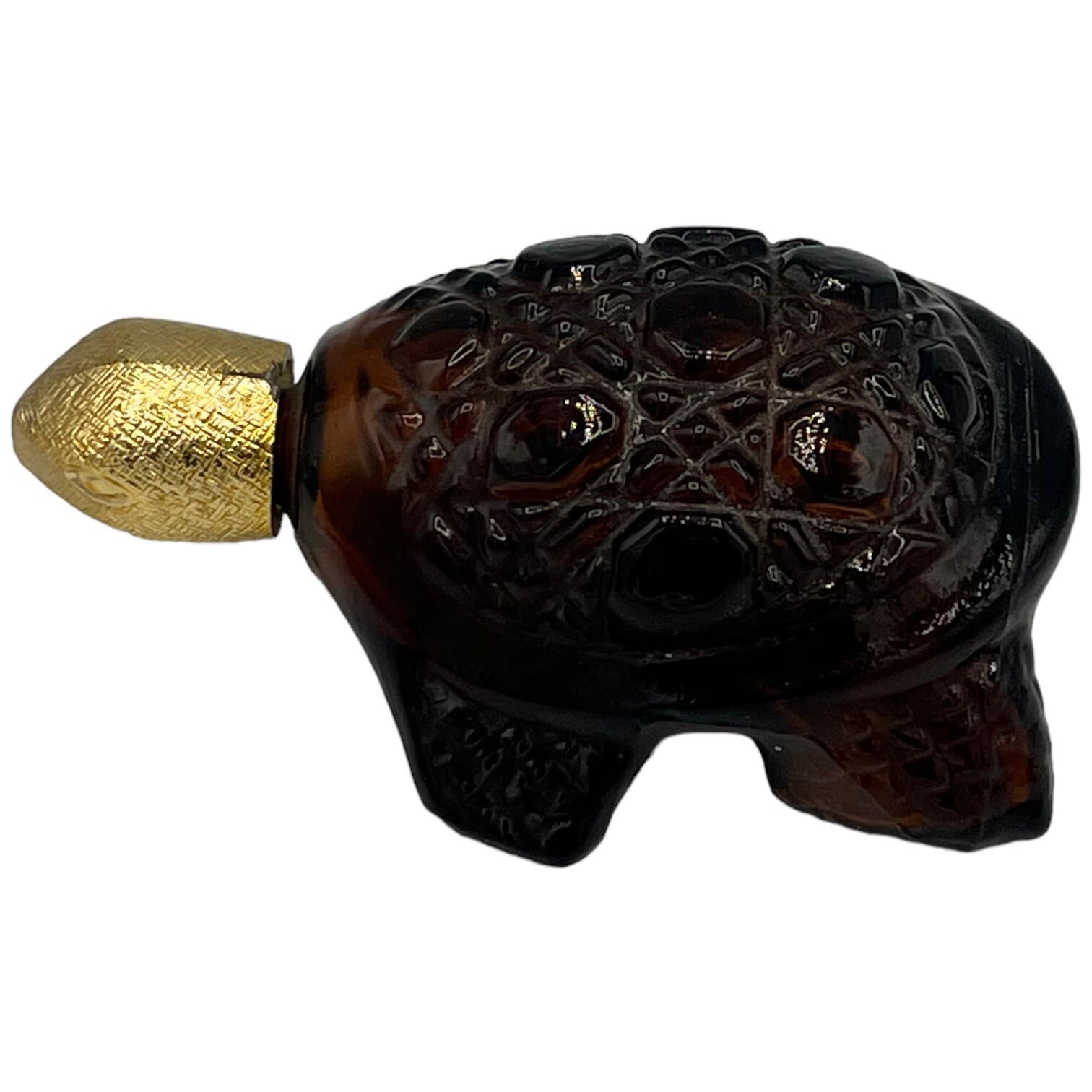 Avon Treasure Sea Turtle EMPTY Cologne Bottle Decanter Brown Glass