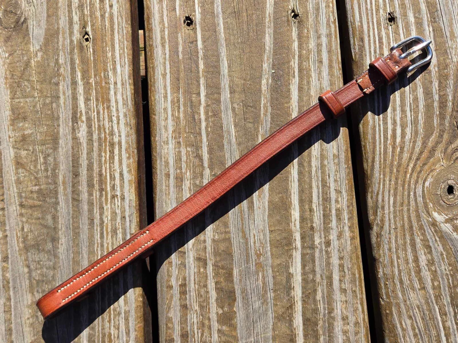 CWD Brown Leather SINGLE Cheekpiece - Bridle Replacement Part - 12" L