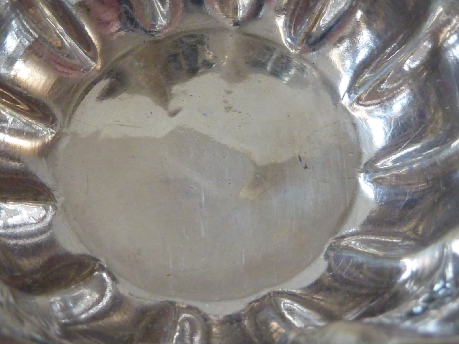 SANBORNS SMALL LOBED STERLING BOWL OR PUNCH CUP, FLORAL REPOUSSE RIM, MEXICO 5