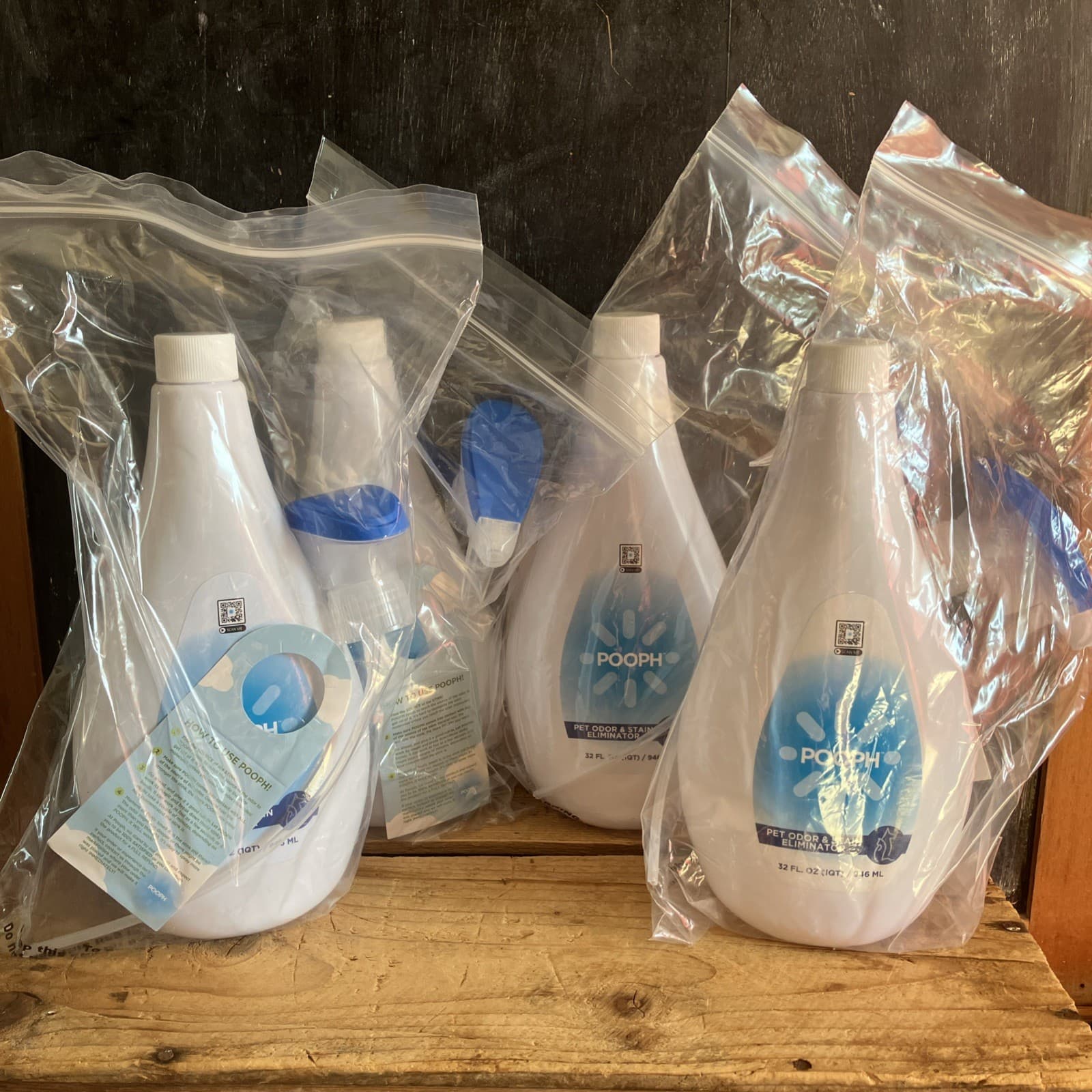 4 Bottles Pooph Pet Odor Eliminator Freshener Spray(Large 32 oz Size) Dogs Cats