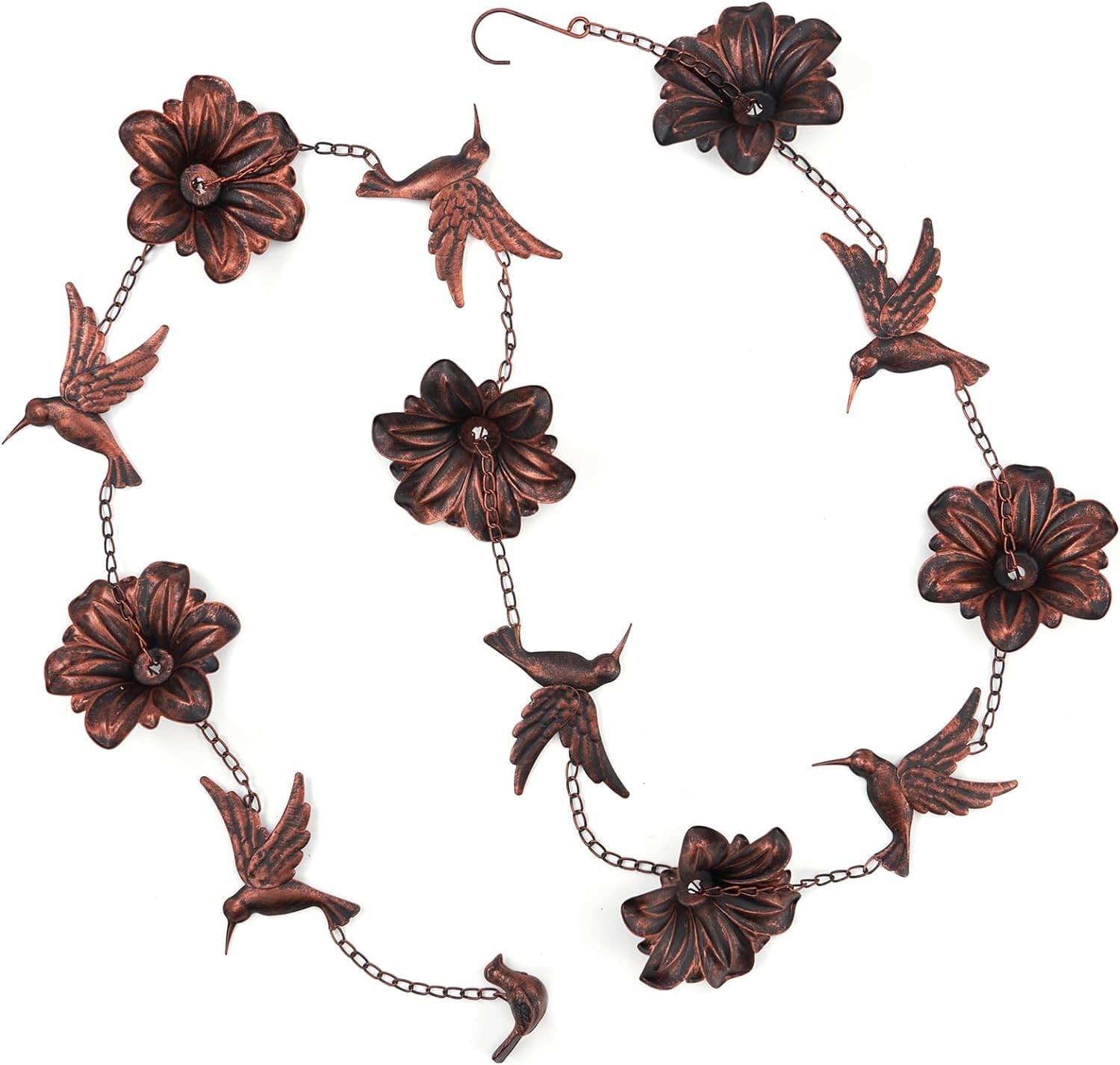 8.5FT Hummingbird Rain Chain,Rain Chains for Outside,Rainwater Catcher Chains, O 5