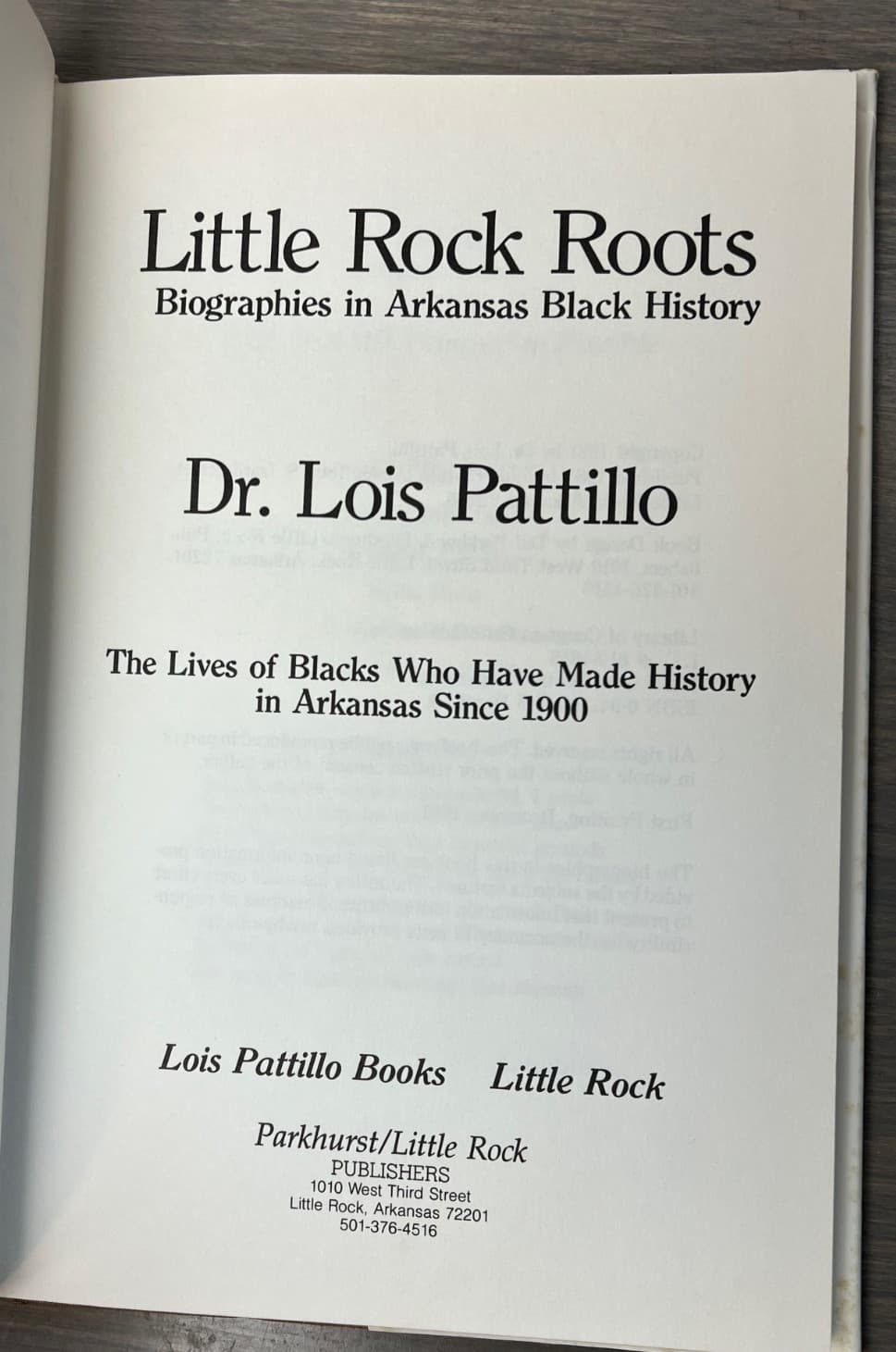 Little Rock Arkansas Black African American History Dr Lois Patrillo 1981 Book 3