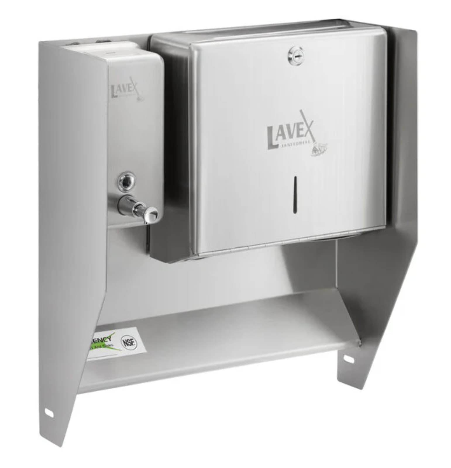 Stainless Steel Top Mounted Paper Towel & Soap Dispenser For 17" Wide Hand Sinks 2