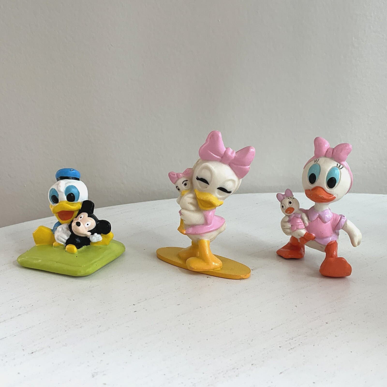 Disney Figurines Baby Donald Duck 1984, Baby Daisy Duck 1991, Daisy 1986 Vintage