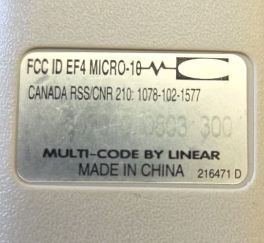 USED Linear EF4 Micro-10 Multicode Keyring Transmitter 3