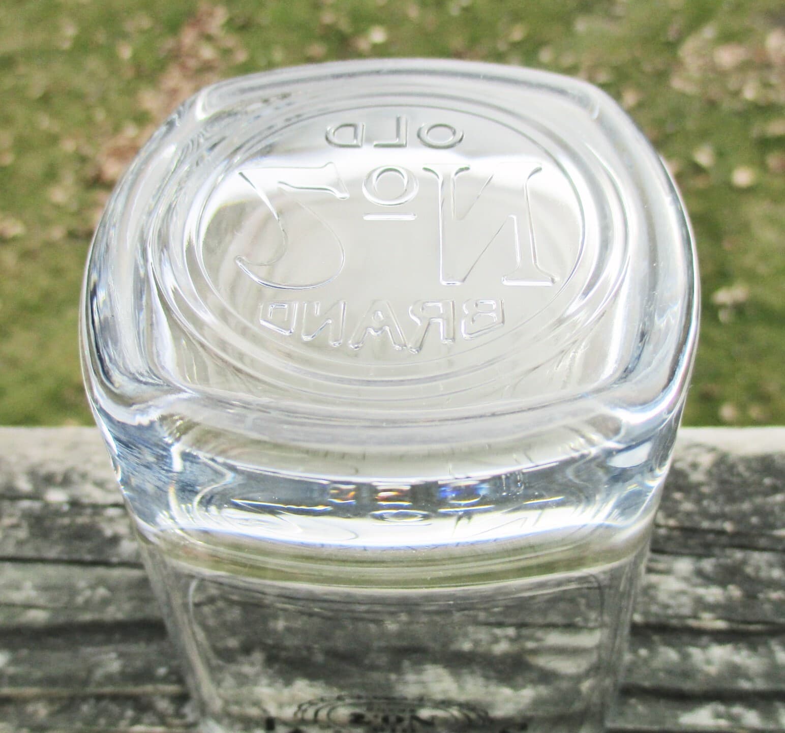 Jack Daniels Old No. 7 Whiskey Square Rocks Lowball Cocktail Glass Embossed Base 6