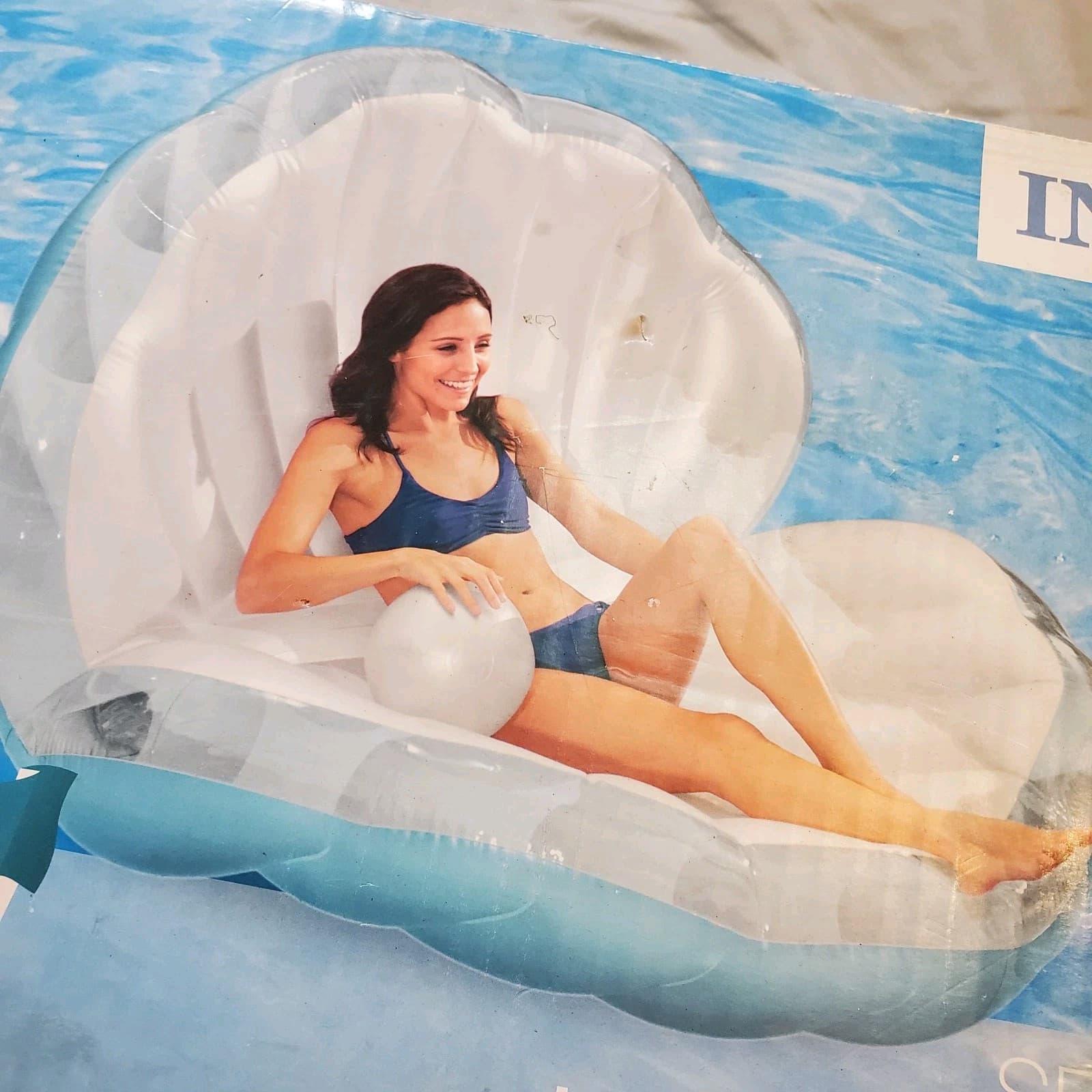 Intex Seashell Clamshell w/Pearl Ball Pool Summer Float Lounge 61" x 61"  x 45" 4