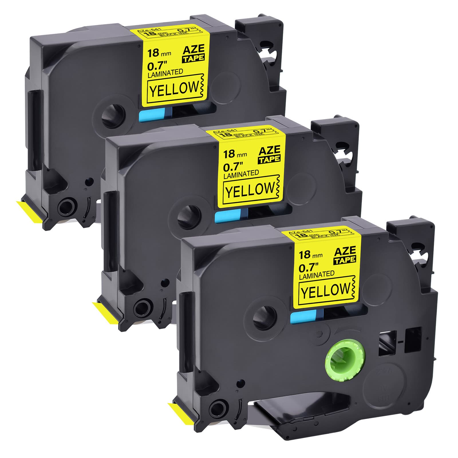 3PK Compatible TZ641 TZe-641 Black on Yellow Label Tape for Brother PT-2600 0.7"