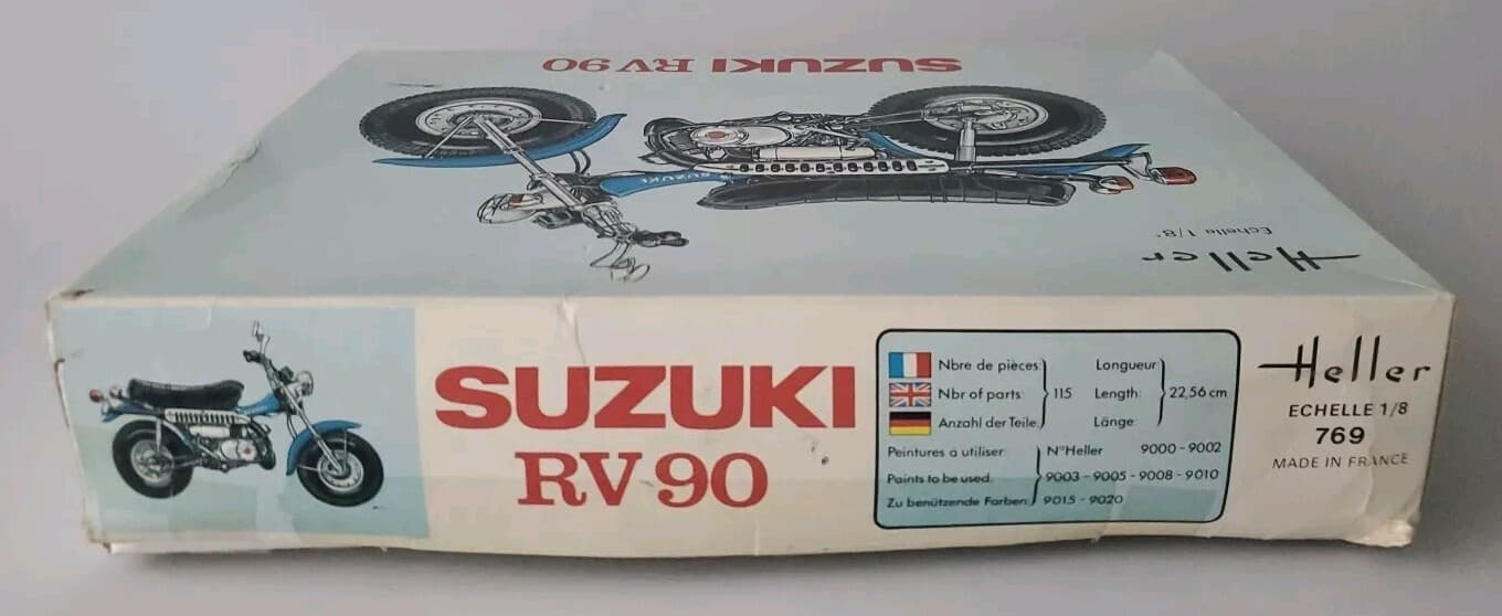 SUZUKI RV90 VAN VAN VINTAGE HELLER MOTORCYCLE 1/8 MODEL KIT RV 90 4