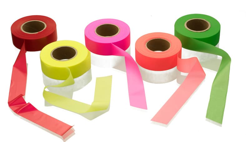 5 Pack High Visibility Neon Camping Hunting Hiking Marking Ribbon Rolls Survival 2