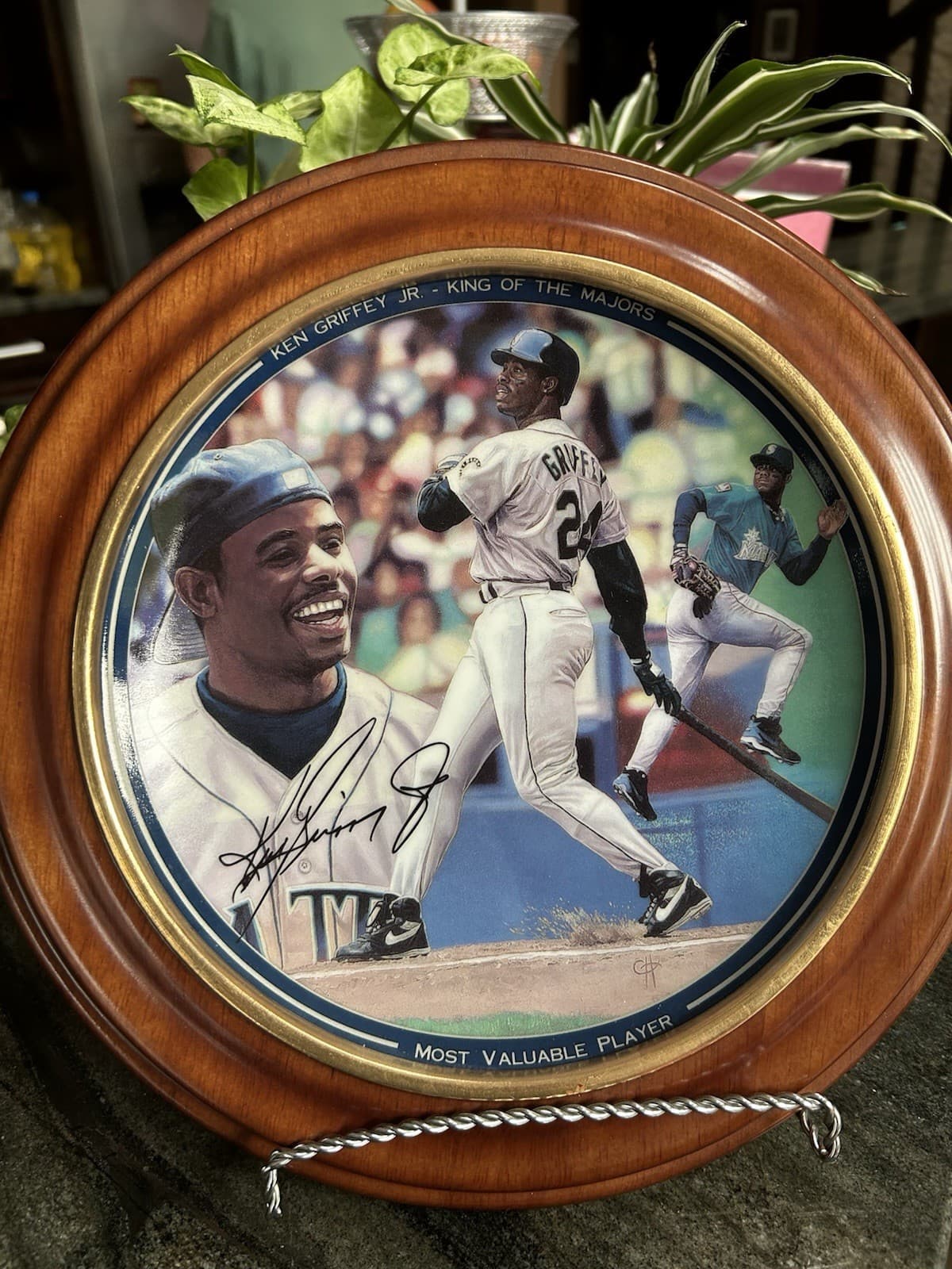 KEN GRIFFEY JR MVP SIGNED AUTO VTG SEATTLE LIMITED EDITION PLATE Bradford