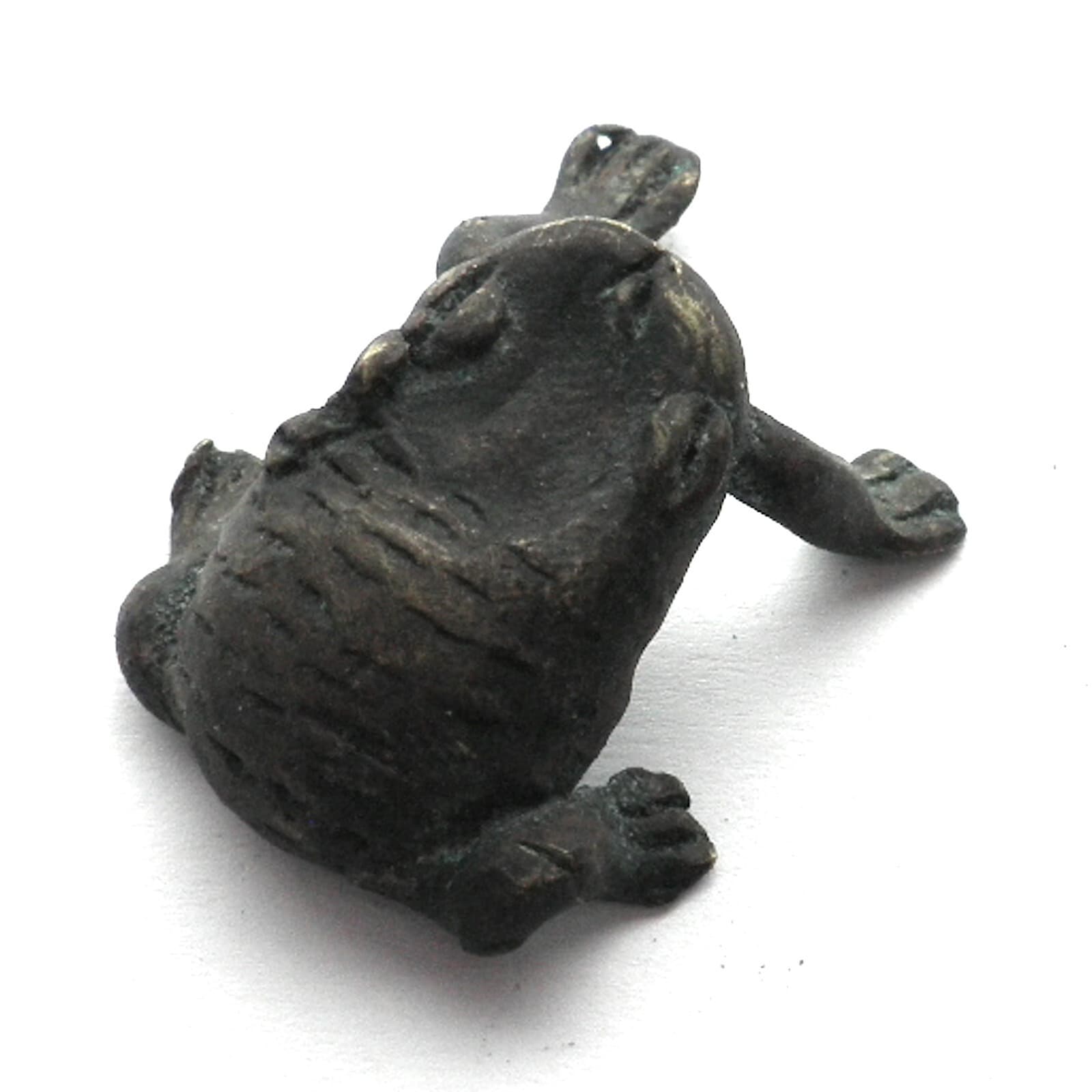 ANTIQUE AFRICAN ASHANTI AKAN FROG GOLD WEIGHT 1700-1900 AD Brass 15.5g. 3
