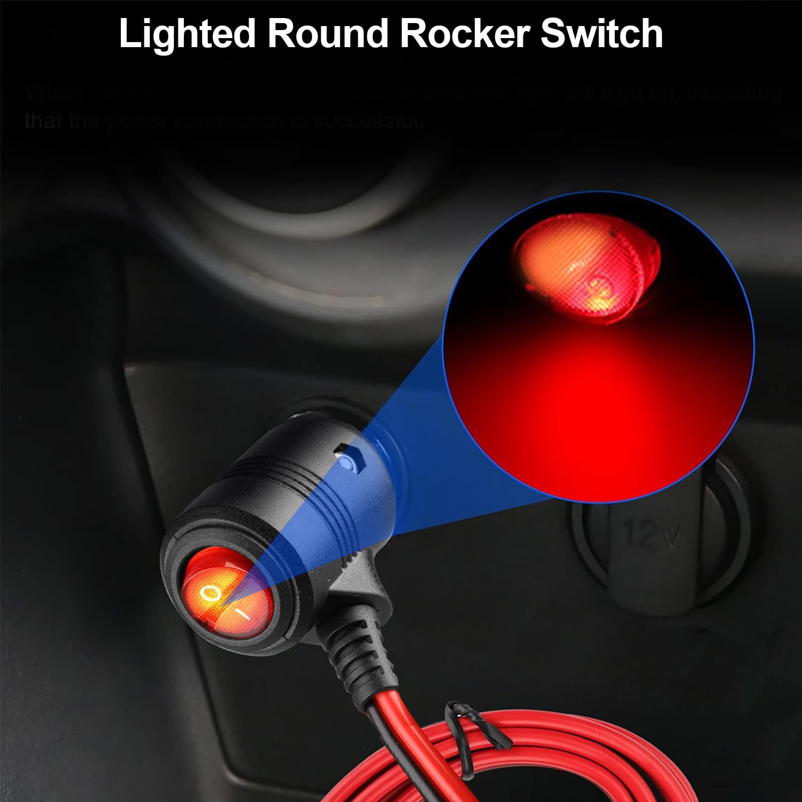 2X 12V-24V 3.28FT Car Cigarette Lighter Socket Plug Connector With On/Off Switch 5