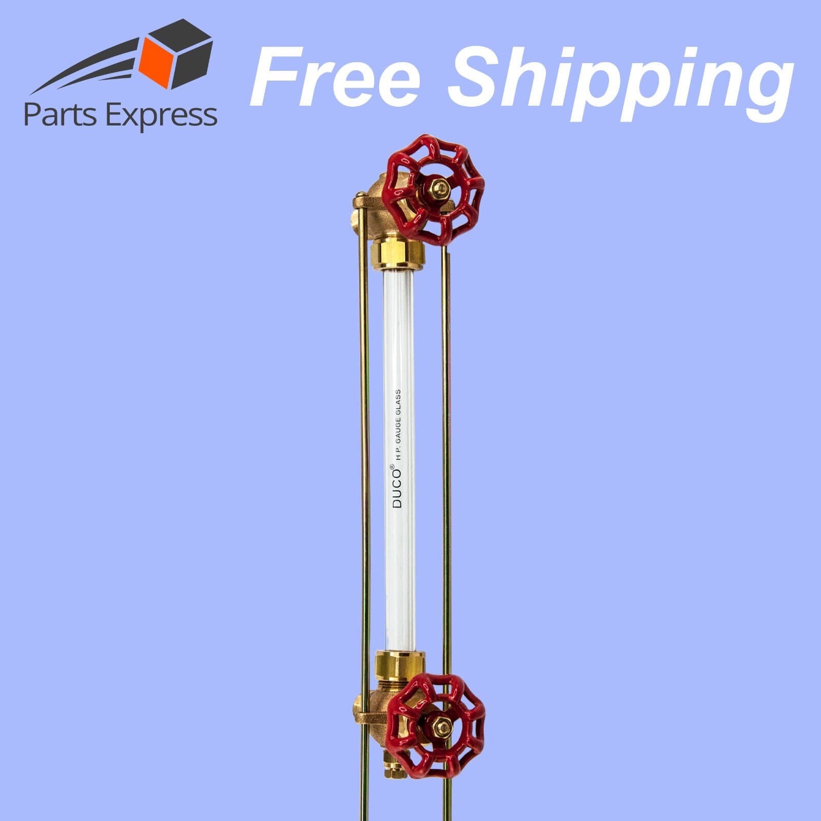 HVAC 1/2" NPT BOILER SIGHT GAUGE GLASS VALVE KIT 5/8" OD x 12" GLASS WITH DRAIN