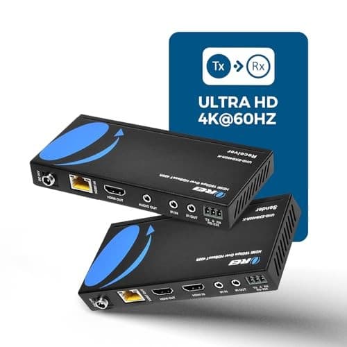  4K HDMI over Ethernet Extender Balun - HDBaseT UltraHD 4K @ 60Hz 4:4:4 4K - IR 5
