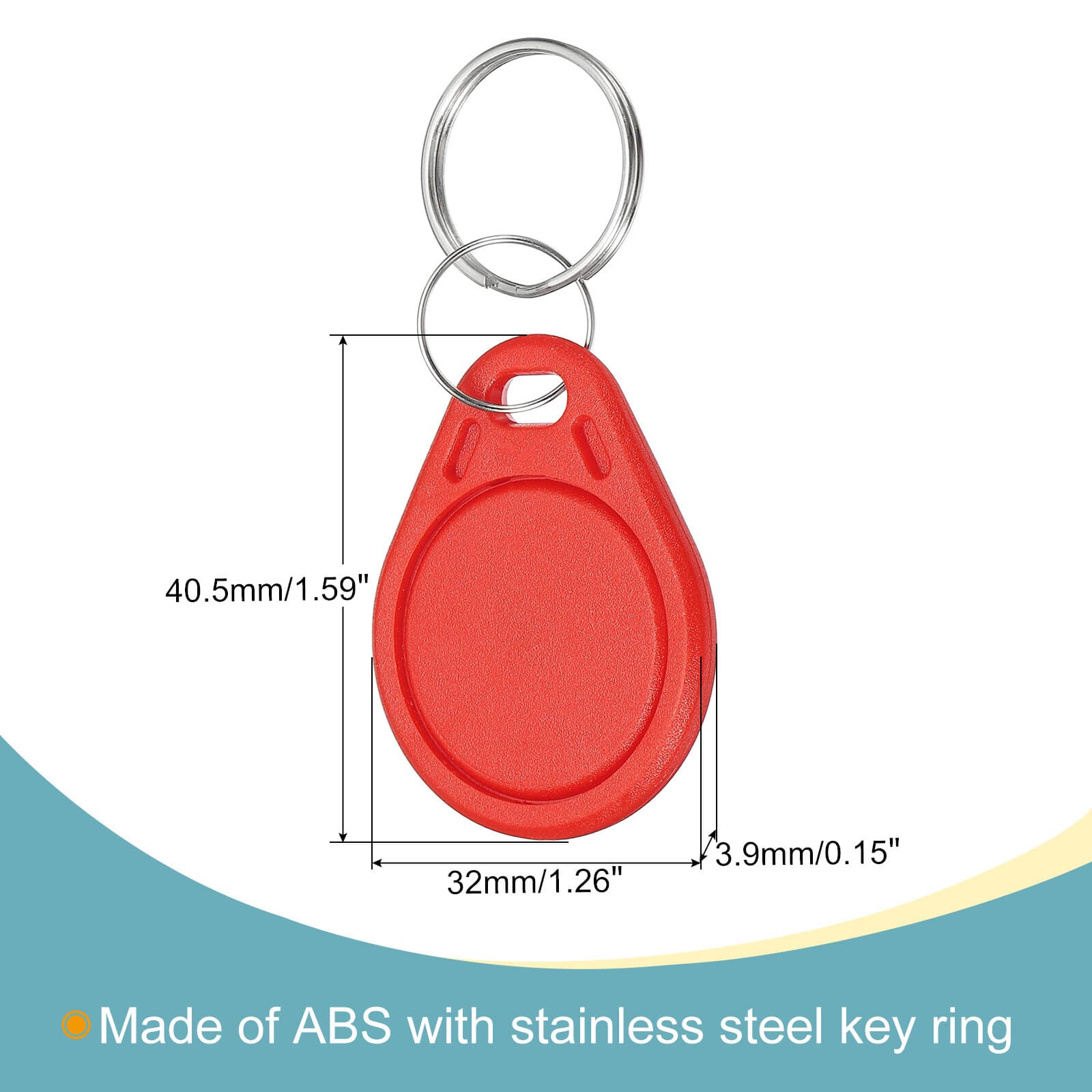 20Pcs RFID Key Fobs UID 13.56MHz Rewritable Proximity IC Smart Token Tag Red 2