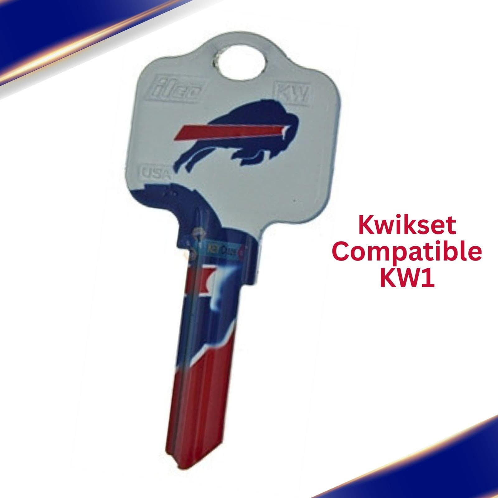 🏈 Buffalo Bills House Key – KW1 Blank – NFL Licensed KW1/SC1 Key Blank – Uncut