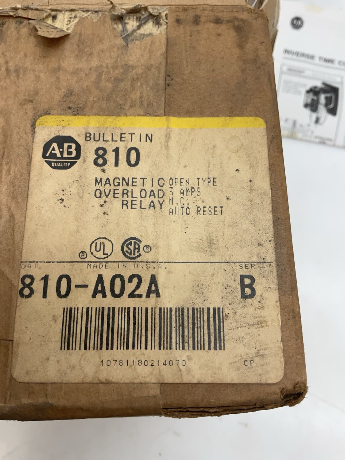 Allen Bradley 810-A02A Ser. B Magnetic Overload Relay Open Type NIB 5