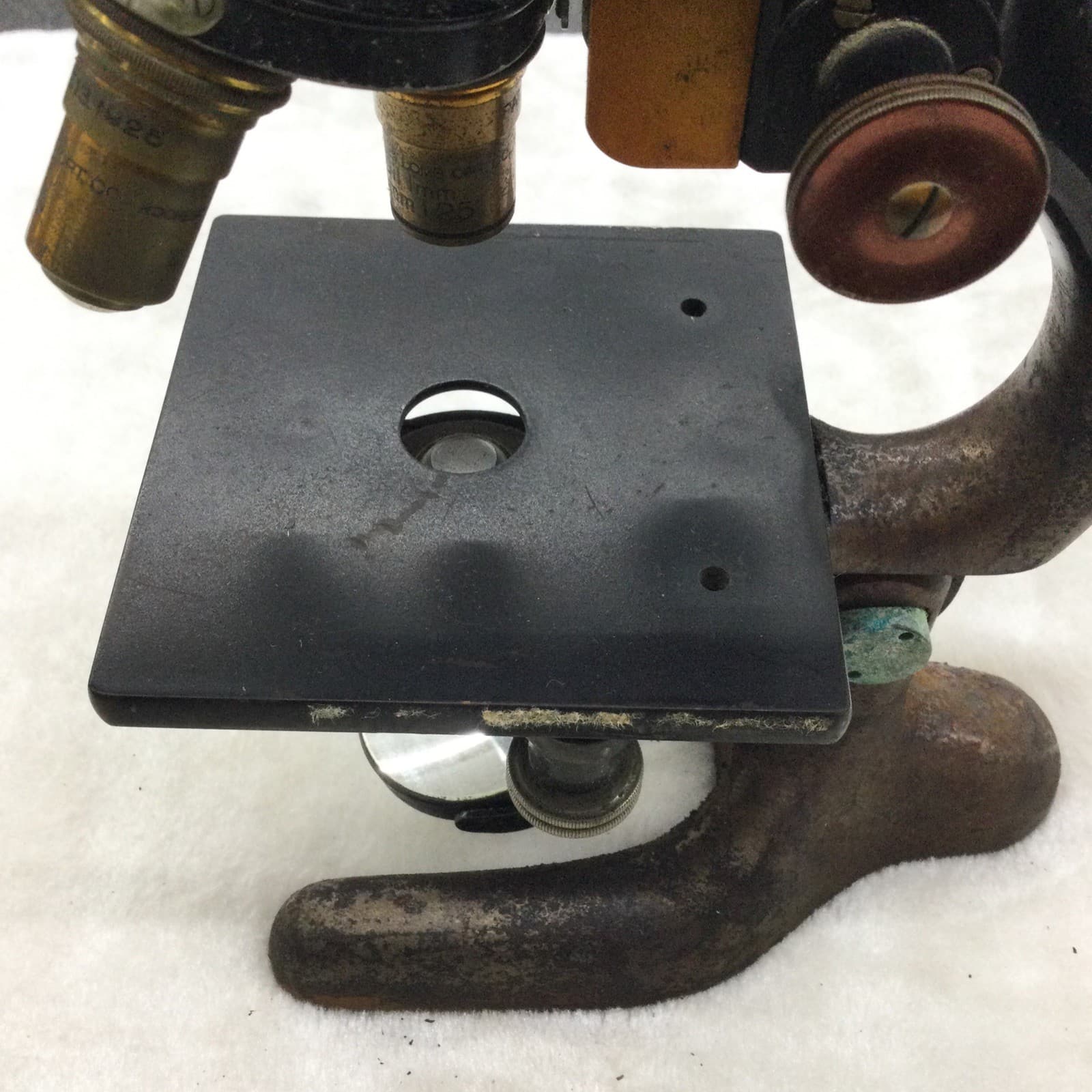 Vintage Bausch & Lomb Optical Microscope Pat. 1915 Brass & Black (Not Working) 4