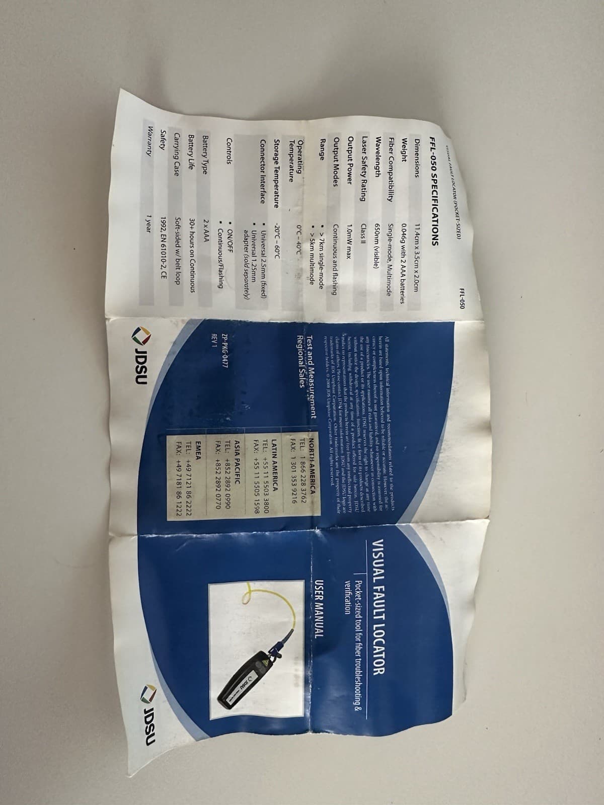 Viavi JDSU FFL-050 Mini Visual Fault Locator VFL FFL050 Fiber Optic With adapter 4