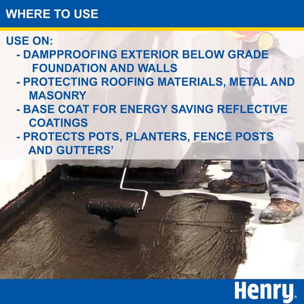 Henry 201 Fibered Black Roof Coating - 0.90 Gallon Compatible with Henry 209XR 3