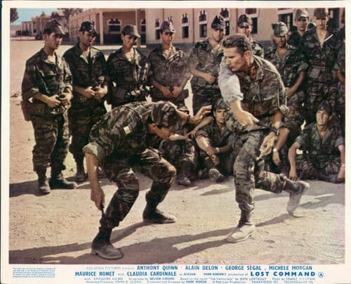 LOST COMMAND ORIGINAL BRITISH LOBBY CARD ALAIN DELON FIGHT SCENE