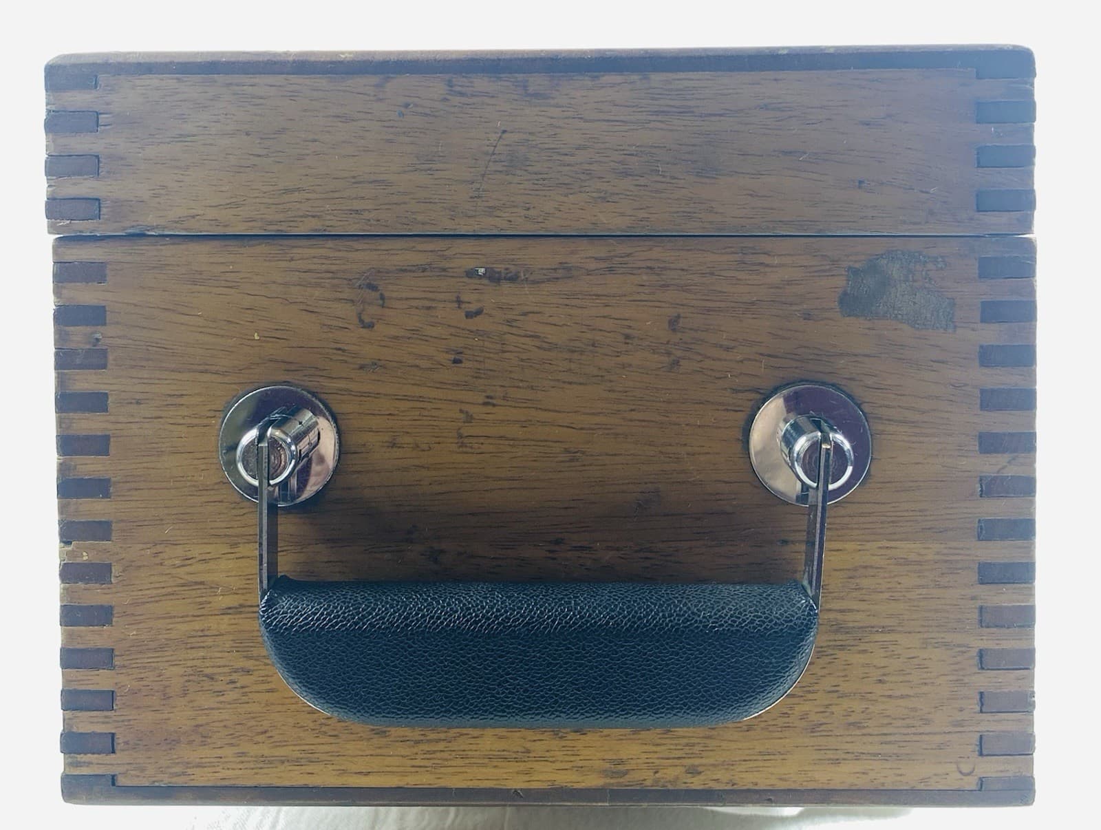 Vtg Brown & Sharpe Precision Center Wooden Box w/Handle EMPTY! 6