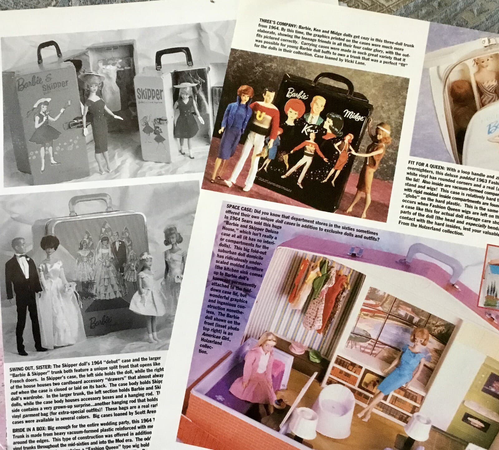 10p History Article + Pics - VTG 1960s Mattel Barbie & Friends Doll Cases Trunks 3