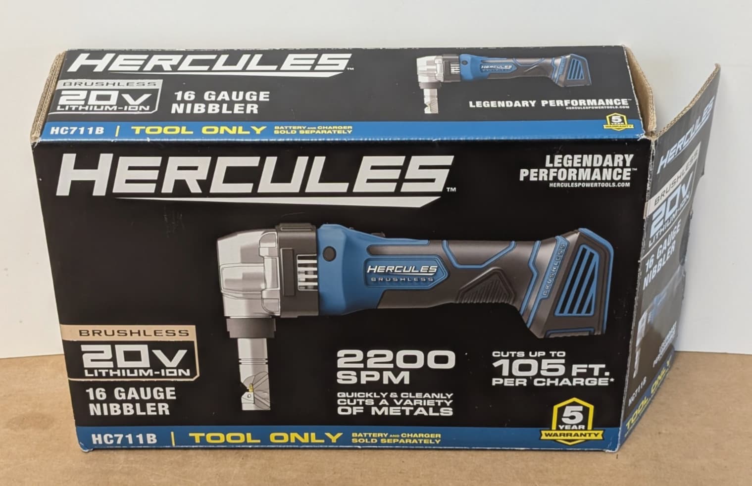 Hercules HC711B 20V Cordless 16 Gauge Nibbler - Tool Only - NEW IN OPEN BOX! 2