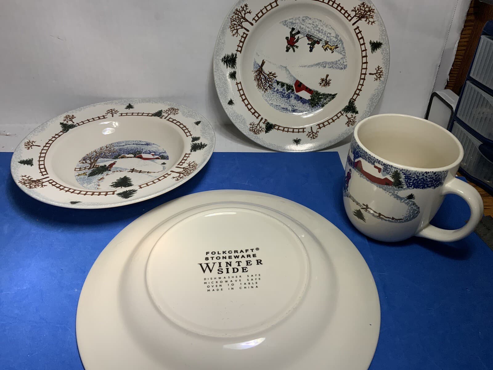 Folkcraft Stoneware Winterside 4 Piece Set 2