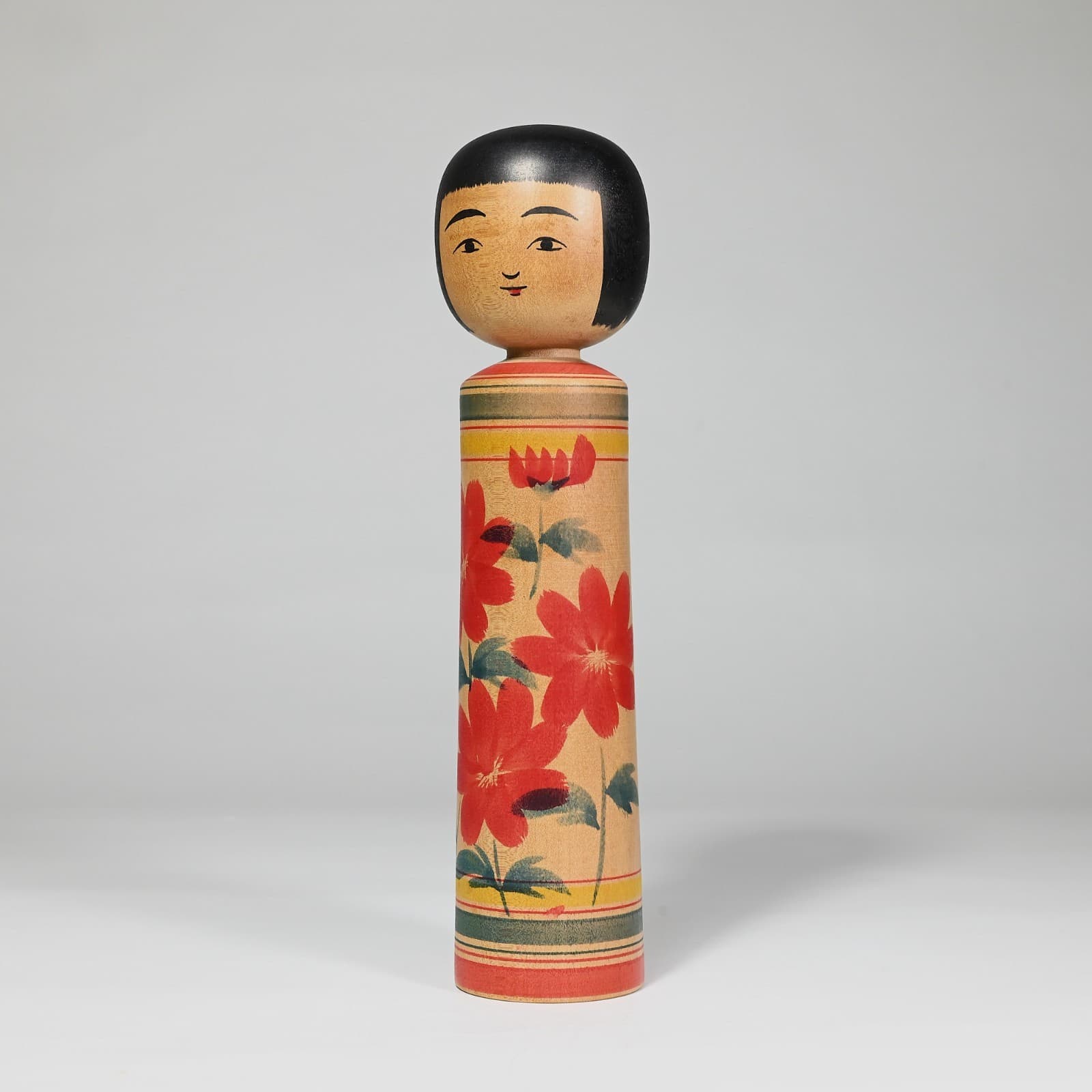 Master KENZO HASEGAWA (1942- ) "Rattle" Kokeshi TSUGARU OWANI Japan 1980s - 9.6" 5