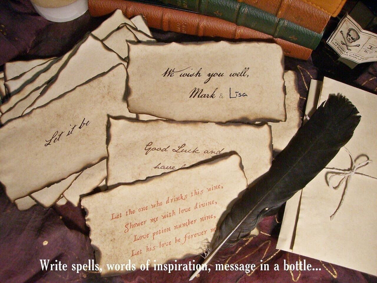 20 Little PARCHMENT Papers Burned Edges For Spells Message in a Bottle Halloween 2