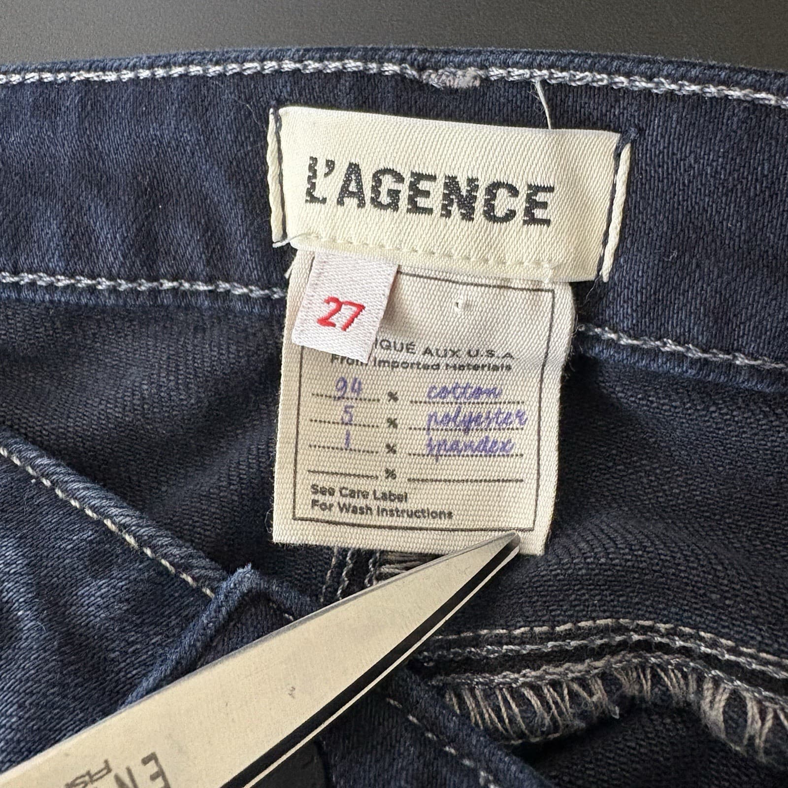 L’Agence Jeans Womens Size 27x33 Blue Mid Rise Bootcut Stretch Denim USA 5