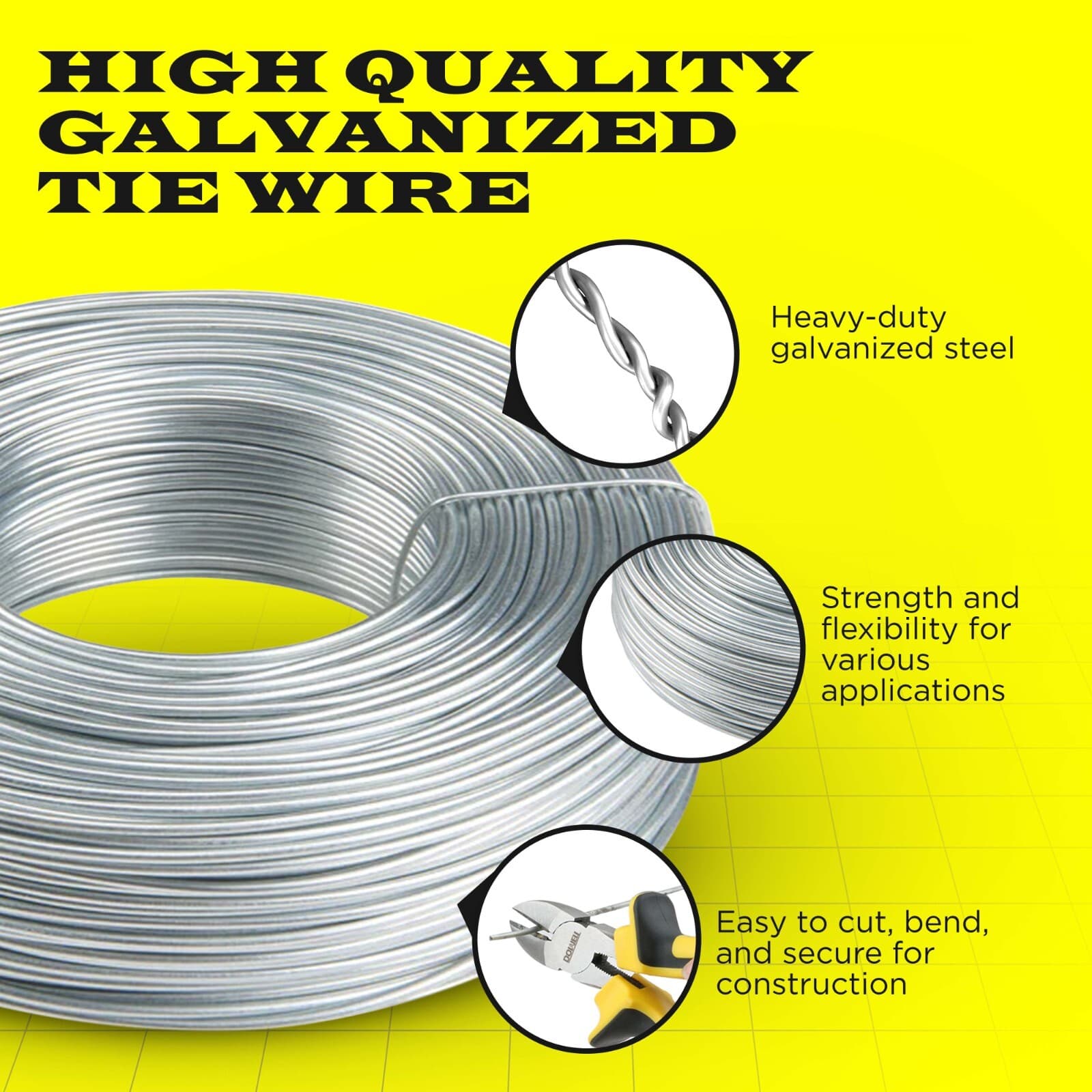 Galvanized Tie Wire, 16 Gage Soft Annealed, 3.5lb Rolls 1 - 100 Qty SIMBA STEEL 4