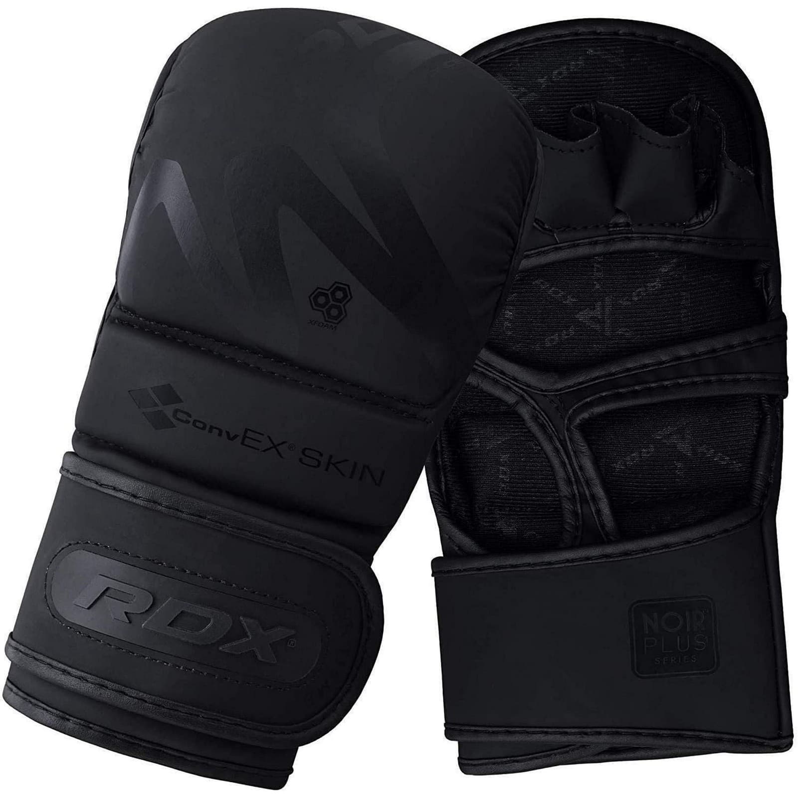 RDX T15 MMA Grappling Gloves, Open Palm, for Sparring & Training – Matte Black 6