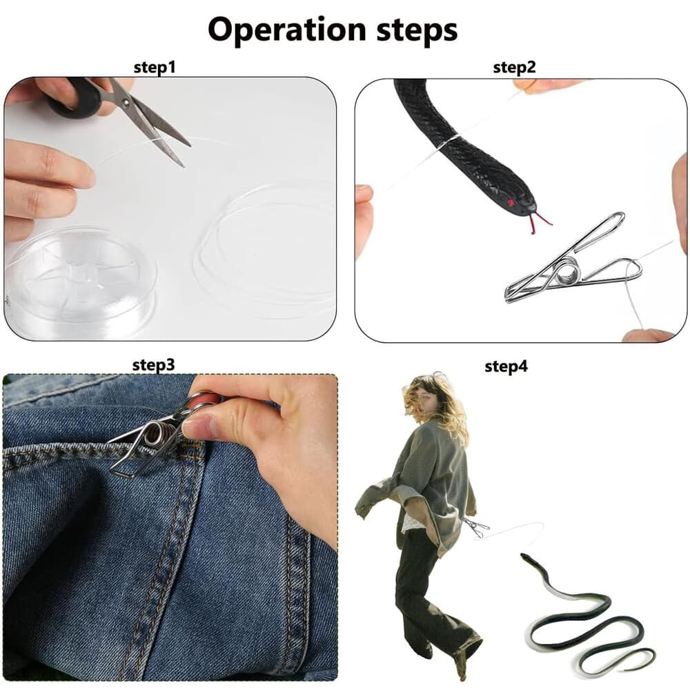 Snake Prank With String Clip,Snake On A String Prank That Catch People Prank Toy 6