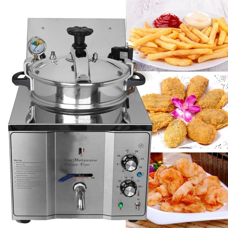 16L Electric Chicken Fried Stove, 3000W Commercial High Pressure Chicken Deep Fr 2