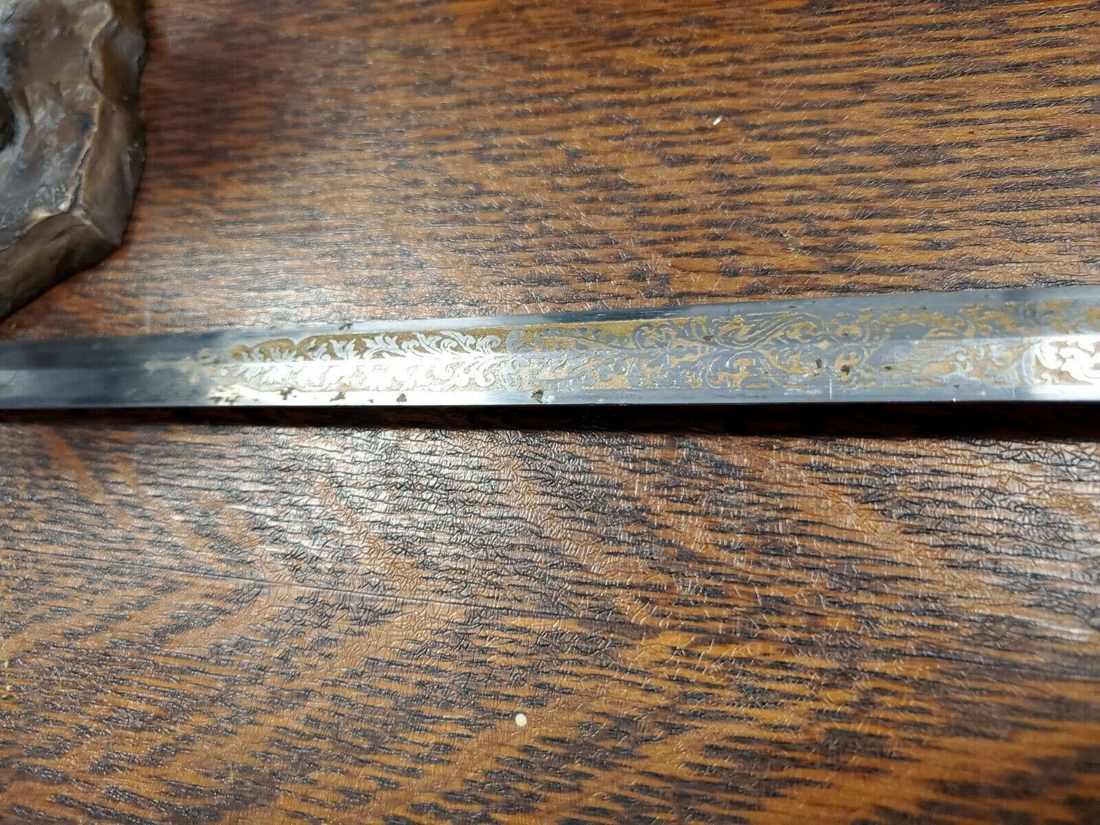 Antique Dress Sword Fraterna Knights of the Golden Eagle Gold Inlay Fancy Etched 4