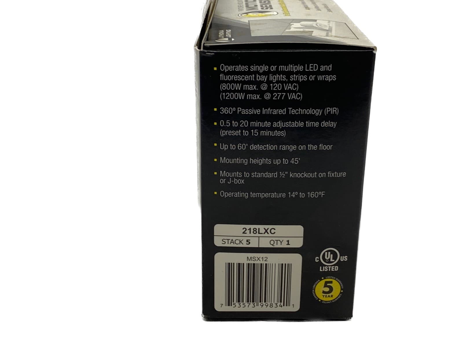 NIB Lithonia Lighting 0.5-20 Min. Fixture Mounted Motion Sensor MSX12 218LXC 4