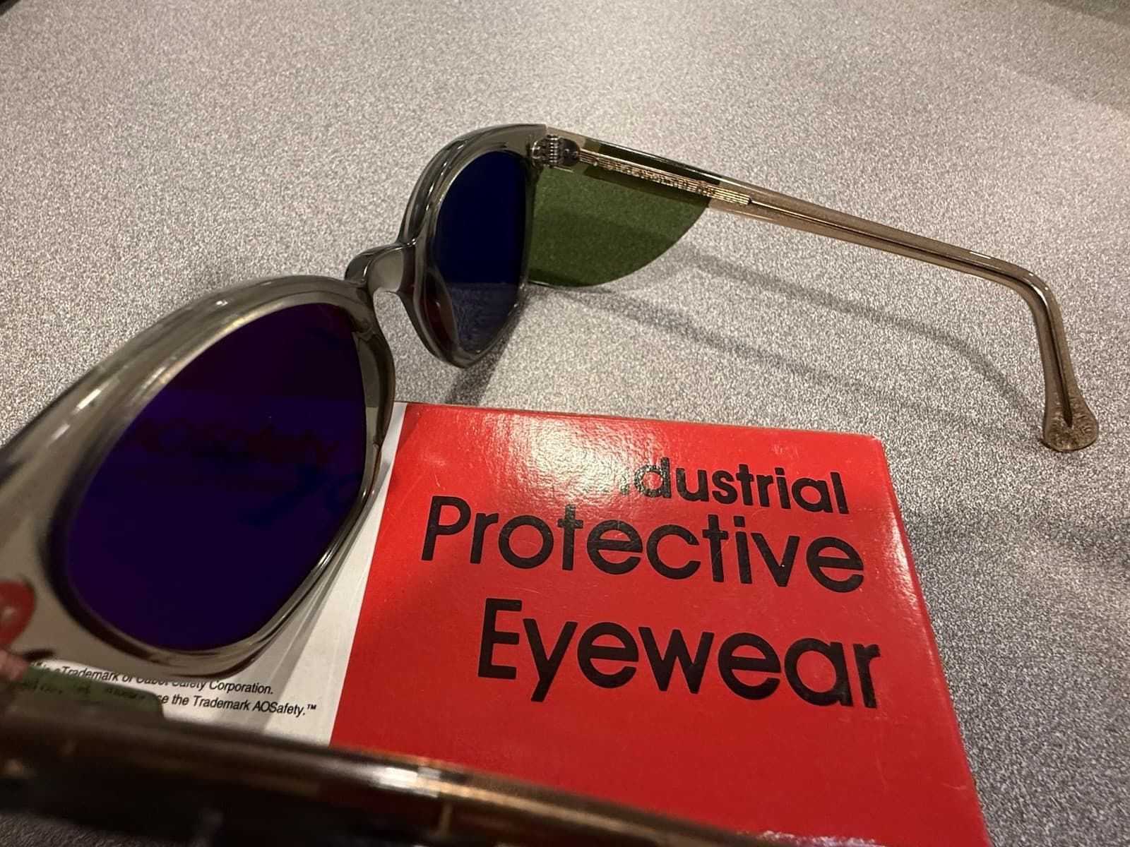 A.O. Safety Cobalt/Green Glasses 2