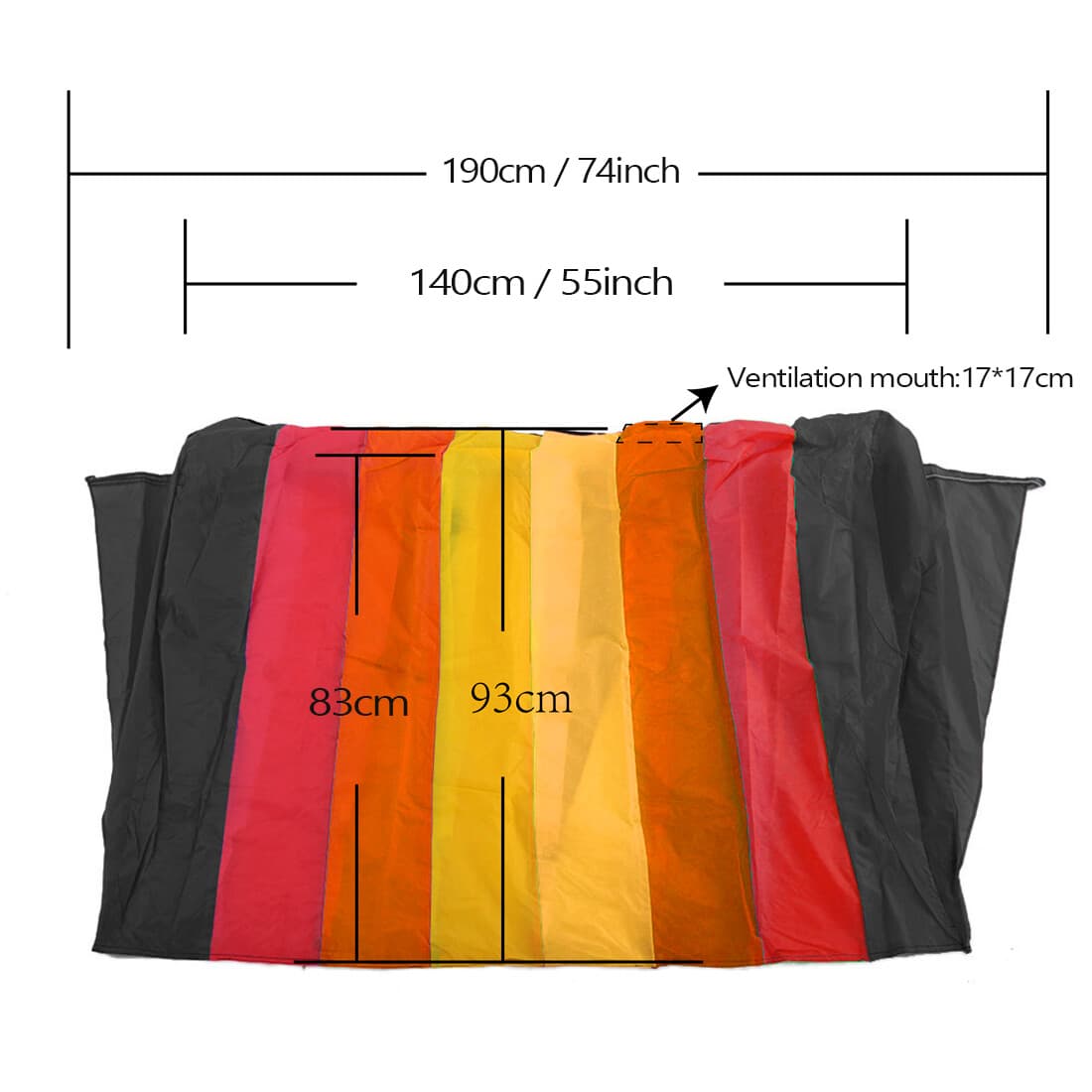 1.2㎡ PARACHUTE Kite 8 Hole Single Line Inflatable Show Kite With 30m Flying Line 4