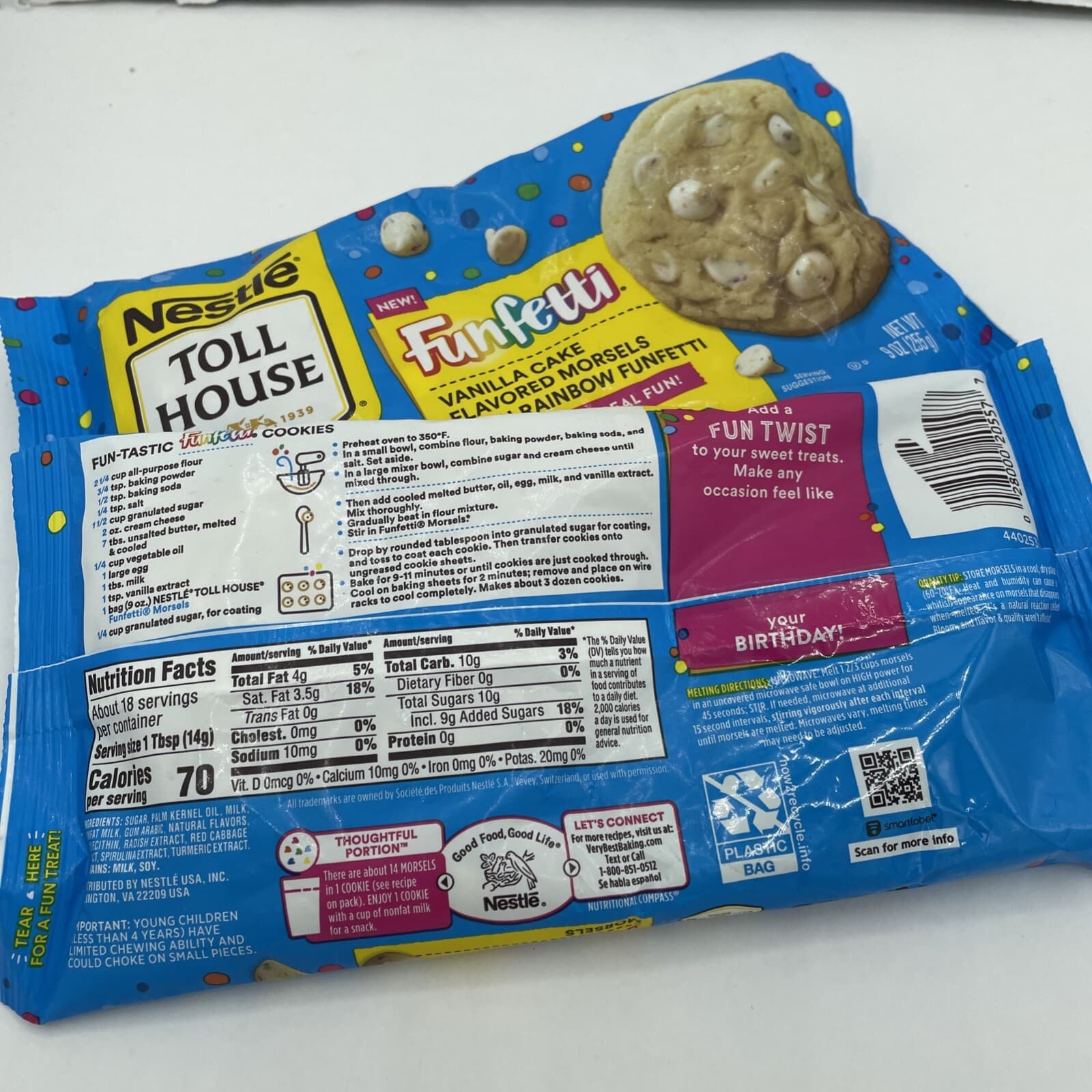 2x Nestle Toll House FUNFETTI Morsels Vanilla Baking Chips 9 oz Bag - 2 PACK 4