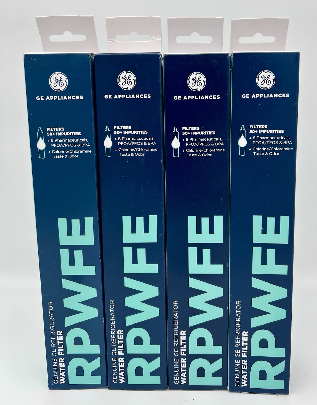 4 x Genuine GE RPWFE Refrigerator Water Filter w/Chip Sealed