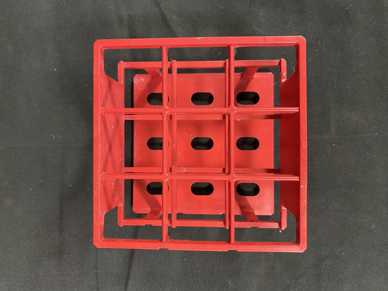 NALGENE Unwire Polypropylene 3x3 Red 9-Position 30mm Test Tube Half-Rack Holder 4